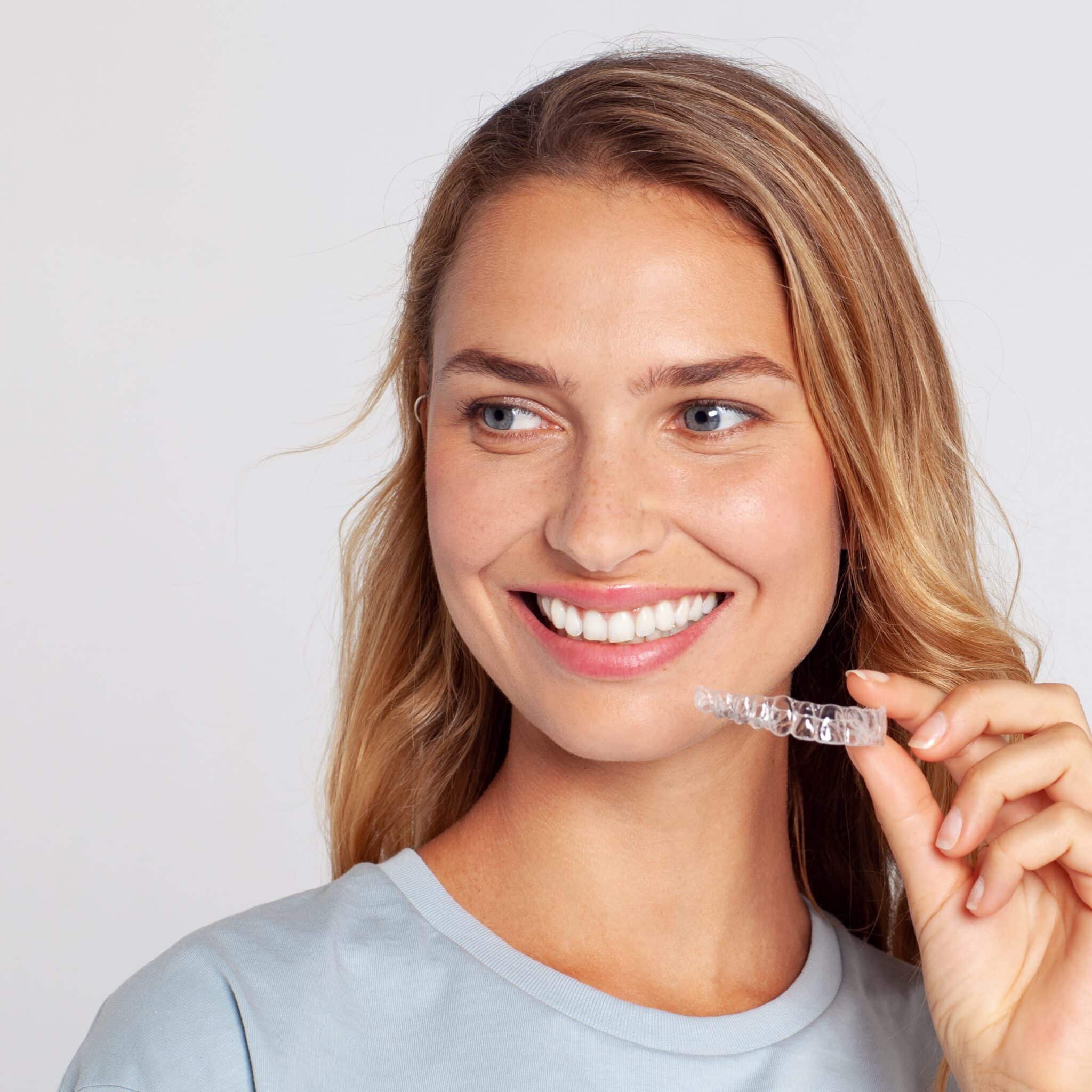 woman with invisible brace